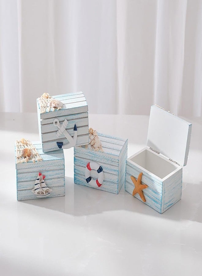 AzsVbvs 2 Pack Wooden Handmade Mini Chair Box Beach Decor Nautical Theme Decoration for Home Office Desk (Starfish) - Image 3